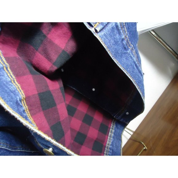New Wrangler Rugged Wear Flannel Red Bk Lined Denim Jacket Coat XL RJK32AN  XL - Picture 5 of 12